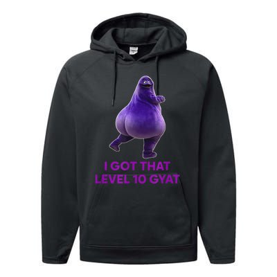 I Got That Level 10 Gyat Gyatt Meme Funny Meme Performance Fleece Hoodie