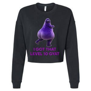 I Got That Level 10 Gyat Gyatt Meme Funny Meme Cropped Pullover Crew