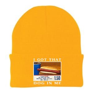 I Got That Dog In Me Funny Hot Dogs Combo Parody Humor Knit Cap Winter Beanie