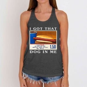 I Got That Dog In Me Funny Hot Dogs Combo Women's Knotted Racerback Tank