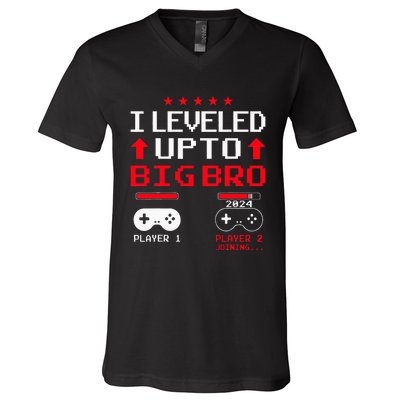 IM Going To Be A Big Brother 2024 I Leveled Up To Big Bro V-Neck T-Shirt