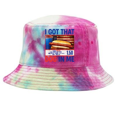 I Got That Dog In Me Hotdogs Combo 4th Of July Flag Vitage Tie-Dyed Bucket Hat