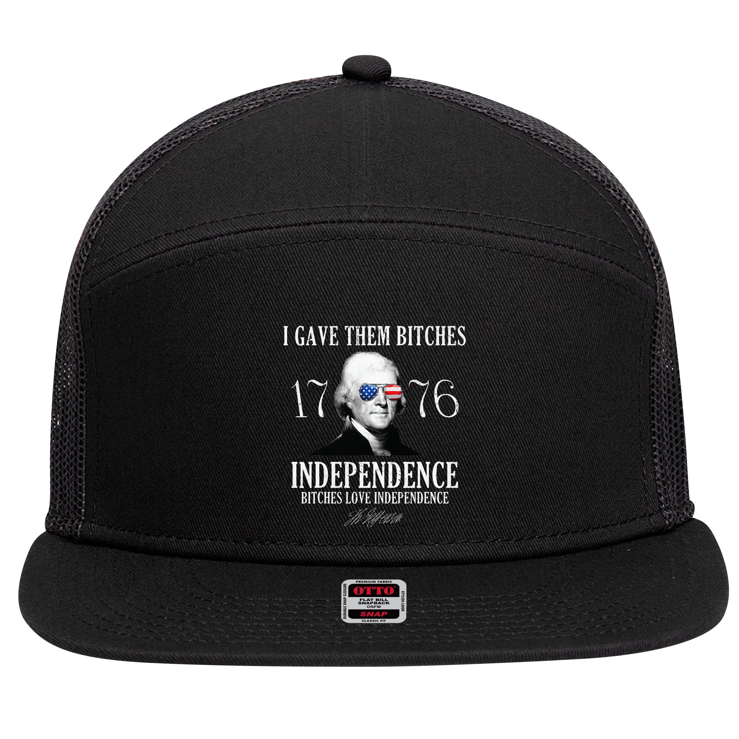 I Gave Them Bitches 1776 Independence Love 7 Panel Mesh Trucker Snapback Hat