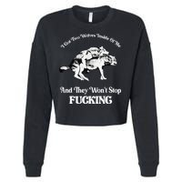 I Got Two Wolves Inside Of Me And They Wont Stop Fuckin Cropped Pullover Crew