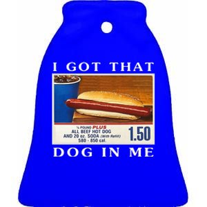 I Got That Dog In Me Funny Hot Dogs Combo  Ceramic Bell Ornament