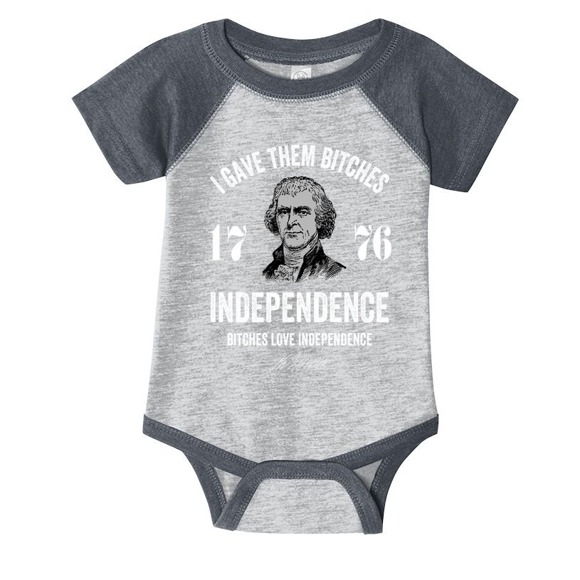 I Gave Them Bitches 1776 Independence Funny Bitches Love Independence Infant Baby Jersey Bodysuit