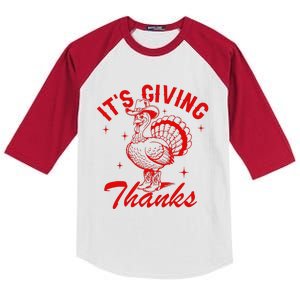 ItS Giving Thanks Cowboy Turkey Fall Autumn Thanksgiving Kids Colorblock Raglan Jersey