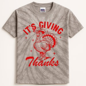 ItS Giving Thanks Cowboy Turkey Fall Autumn Thanksgiving Kids Tie-Dye T-Shirt