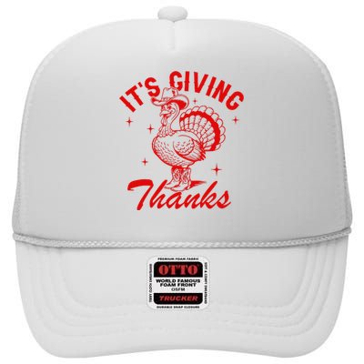 ItS Giving Thanks Cowboy Turkey Fall Autumn Thanksgiving High Crown Mesh Back Trucker Hat