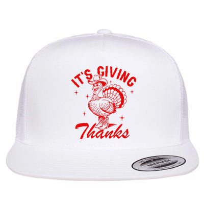 ItS Giving Thanks Cowboy Turkey Fall Autumn Thanksgiving Flat Bill Trucker Hat