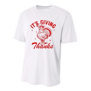 ItS Giving Thanks Cowboy Turkey Fall Autumn Thanksgiving Youth Performance Sprint T-Shirt