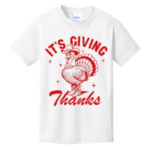 ItS Giving Thanks Cowboy Turkey Fall Autumn Thanksgiving Kids T-Shirt