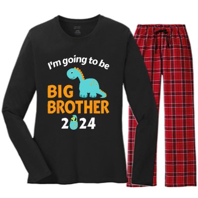 Im Going To Be Big Brother 2024 For Pregnancy Announcement Women's Long Sleeve Flannel Pajama Set 