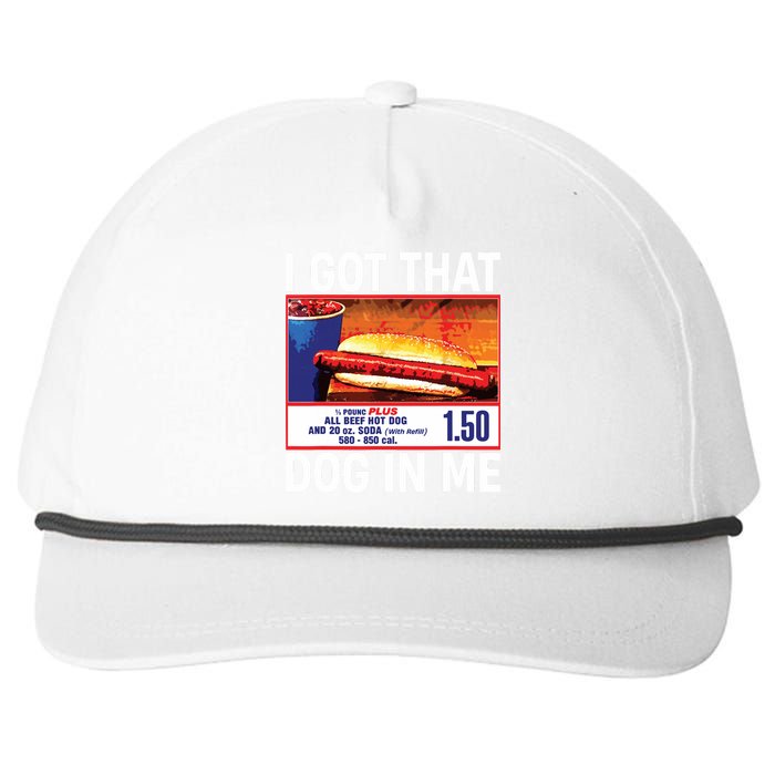 I Got That Dog In Me Funny Hotdogs Snapback Five-Panel Rope Hat