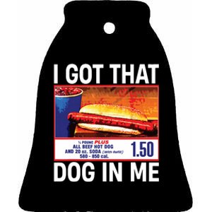 I Got That Dog In Me Funny Hotdogs Ceramic Bell Ornament