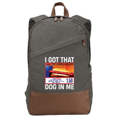 I Got That Dog In Me Funny Hotdogs Cotton Canvas Backpack