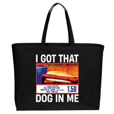 I Got That Dog In Me Funny Hotdogs Cotton Canvas Jumbo Tote