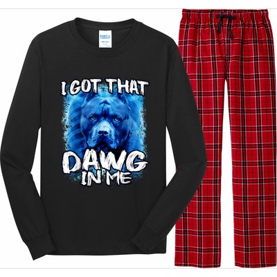 I Got That Dawg In Me Xray Pitbull Ironic Meme Viral Quote Long Sleeve Pajama Set