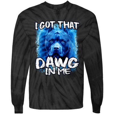 I Got That Dawg In Me Xray Pitbull Ironic Meme Viral Quote Tie-Dye Long Sleeve Shirt