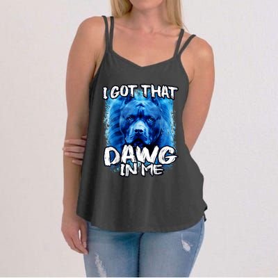 I Got That Dawg In Me Xray Pitbull Ironic Meme Viral Quote Women's Strappy Tank