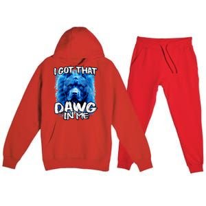 I Got That Dawg In Me Xray Pitbull Ironic Meme Viral Quote Premium Hooded Sweatsuit Set