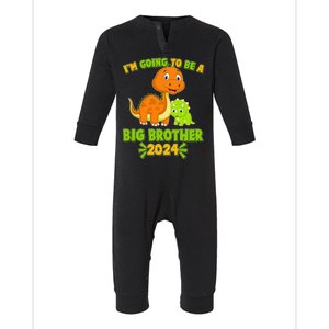 IM Going To Be A Big Brother 2024 Cute Dinosaurs Infant Fleece One Piece