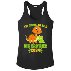 IM Going To Be A Big Brother 2024 Cute Dinosaurs Ladies PosiCharge Competitor Racerback Tank