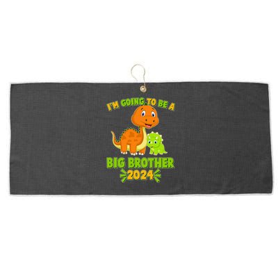 IM Going To Be A Big Brother 2024 Cute Dinosaurs Large Microfiber Waffle Golf Towel