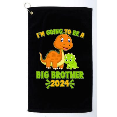 IM Going To Be A Big Brother 2024 Cute Dinosaurs Platinum Collection Golf Towel