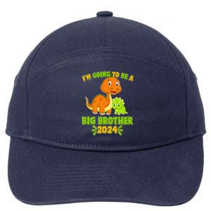 IM Going To Be A Big Brother 2024 Cute Dinosaurs 7-Panel Snapback Hat