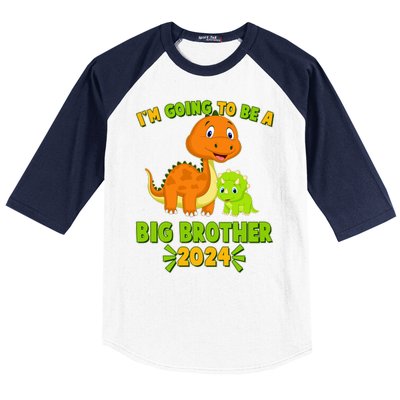 IM Going To Be A Big Brother 2024 Cute Dinosaurs Baseball Sleeve Shirt