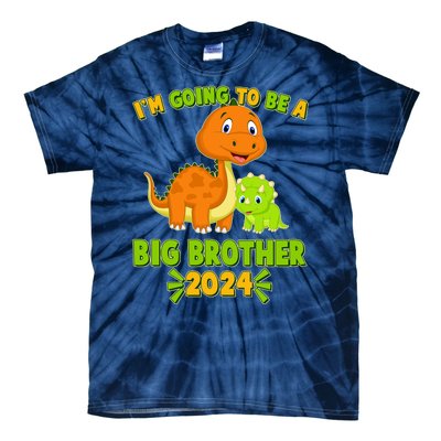 IM Going To Be A Big Brother 2024 Cute Dinosaurs Tie-Dye T-Shirt