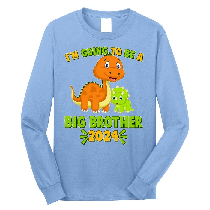 IM Going To Be A Big Brother 2024 Cute Dinosaurs Long Sleeve Shirt