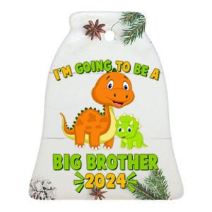 IM Going To Be A Big Brother 2024 Cute Dinosaurs Ceramic Bell Ornament