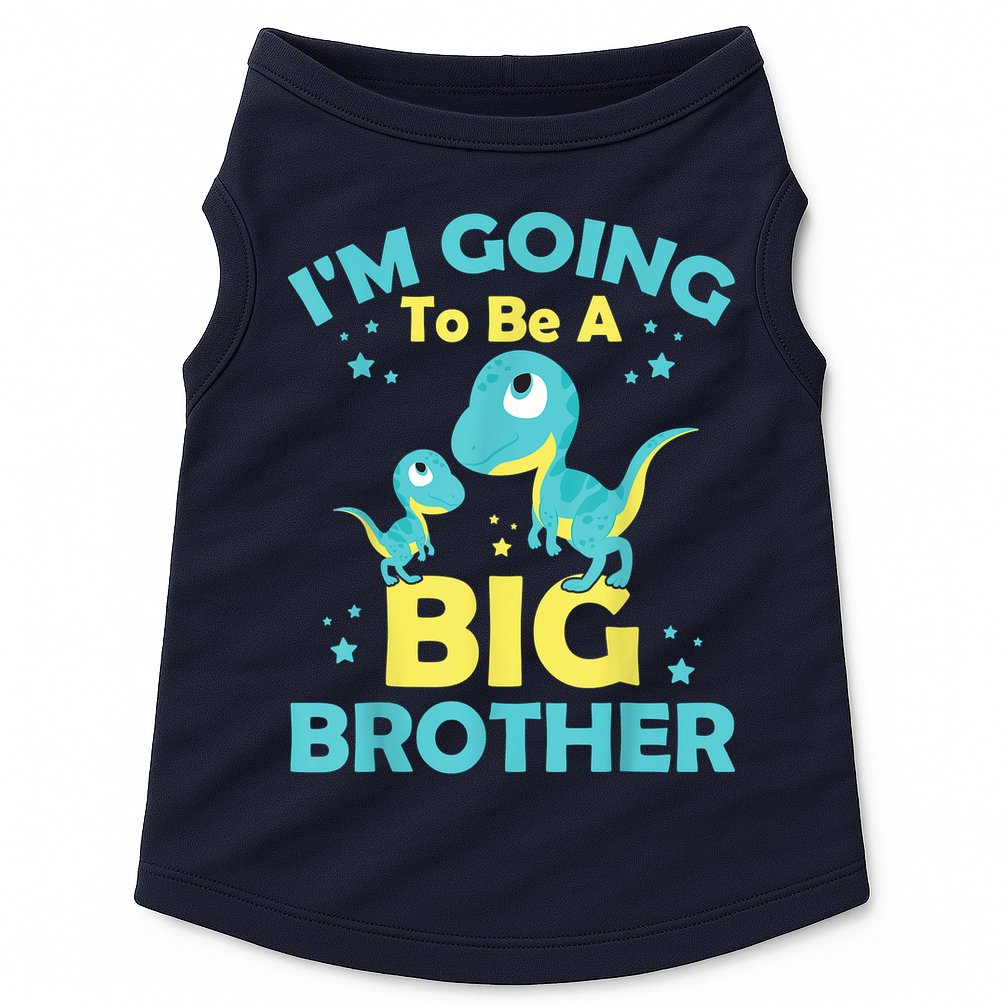 I'm Going To Be A Big Brother Family Dinosaur Cute Funny Doggie Tank