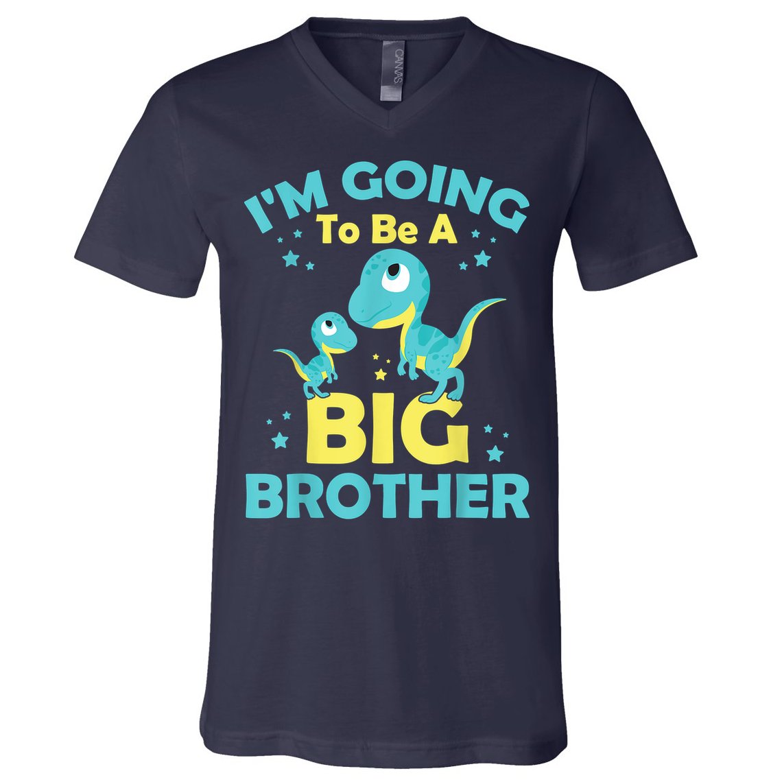I'm Going To Be A Big Brother Family Dinosaur Cute Funny V-Neck T-Shirt