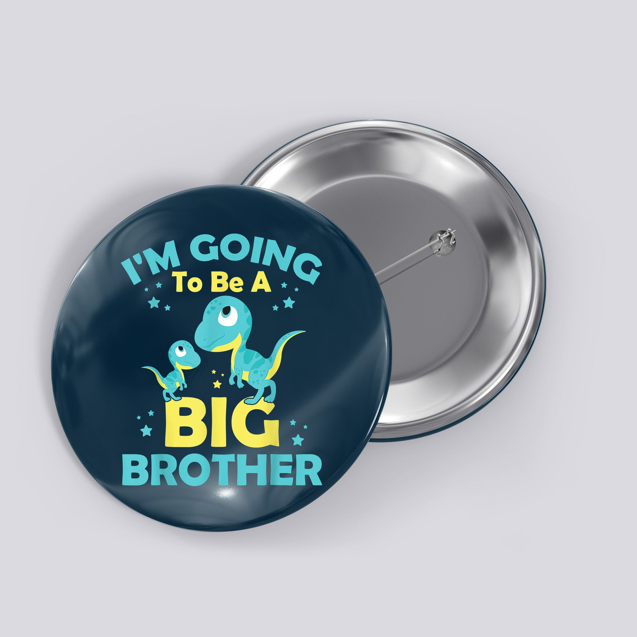I'm Going To Be A Big Brother Family Dinosaur Cute Funny Button