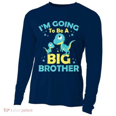 I'm Going To Be A Big Brother Family Dinosaur Cute Funny Cooling Performance Long Sleeve Crew