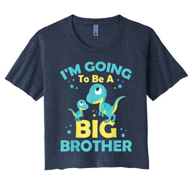 I'm Going To Be A Big Brother Family Dinosaur Cute Funny Crop Top