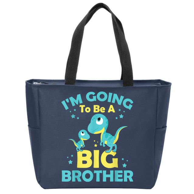I'm Going To Be A Big Brother Family Dinosaur Cute Funny Zip Tote Bag