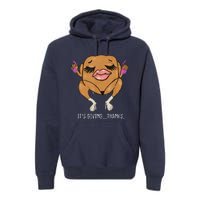 It’S Giving Thanks Turkey Funny Thanksgiving Meme Premium Hoodie