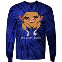 It’S Giving Thanks Turkey Funny Thanksgiving Meme Tie-Dye Long Sleeve Shirt