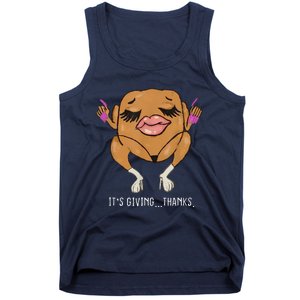 It’S Giving Thanks Turkey Funny Thanksgiving Meme Tank Top