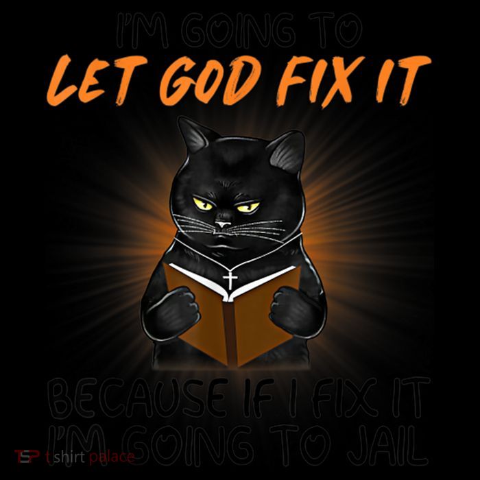 I'm Going To Let God Fix It Funny Cat Stripe Pom Pom Beanie