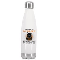 I'm Going To Let God Fix It Funny Cat Stainless Steel Insulated Water Bottle