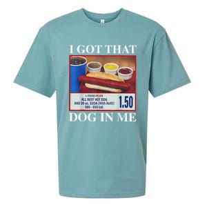 I Got That Dog In Me Funny Hotdog Meme Viral Quote Sueded Cloud Jersey T-Shirt