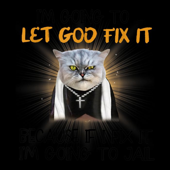 I'm Going To Let God Fix It Funny Cat Tall Sweatshirt