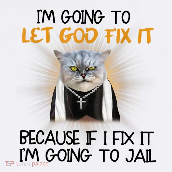 I'm Going To Let God Fix It Funny Cat Poster