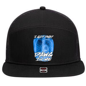 I Got That Dawg In Me Xray Pitbull Ironic Meme Viral 7 Panel Mesh Trucker Snapback Hat