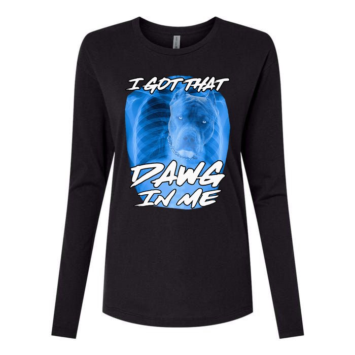 I Got That Dawg In Me Xray Pitbull Ironic Meme Viral Womens Cotton Relaxed Long Sleeve T-Shirt